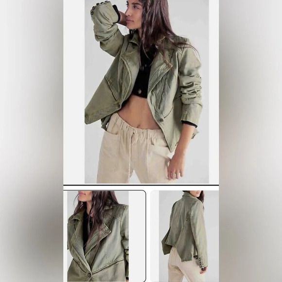 We the free Malika Jacket Moto Style Drapey Hem Zip Details Boho Chic XS *READ* - Picture 3 of 9